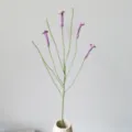 Handmade crochet flower bouquet home decor crafted with yarn purple blooms and green stem - Light Purple