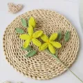 Handmade crochet windwheel jasmine flower bouquet sku display for room decor gift. - Lime Yellow