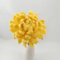 Handcrafted crochet yellow dahlia flower bouquet wool knitted home decor gift item variant. - Chicken Yellow Finished Product