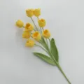 Handmade crochet yellow lily of the valley flower branch home decor bouquet 9 heads. - Golden Yellow Finished Product