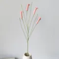 Handmade crochet firecracker flower bouquet with ceramic vase, home decor table ornament. - Pink