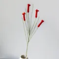 Handmade crochet firecracker flower bouquet simulation floral arrangement for home decor gift. - Red