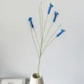 Handmade crochet blue firecracker flower artificial bouquet for home decoration gift variant. - Sapphire Blue