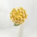 Bouquet de fleurs de dahlia jaune au crochet fait main en laine tricotée déco cadeau - Produit fini jaune clair dégradé