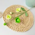 Ramoscello di fiori all'uncinetto fatto a mano, variante decorativa in filato verde SKU. - Sfumato Verde