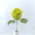 Handmade crochet rose bouquet finished green flower gift for Valentine's Day home decor. - Matcha Green