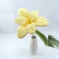 Handmade crochet yellow flower knitted yarn bouquet home decor artificial flower vase display - Yellow Series