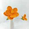 Handmade crochet Chinese Platycodon flower bouquet home decor gift orange knit floral - Bright Orange