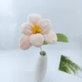 Handmade crochet yarn pink flower detail close up, knitted floral room decor item. - Pink Series D