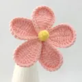 Handmade crochet pink flower knitted bouquet home decor gift craft item DIY finished piece - Coral Pink