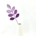 Crochet leaf branch, handmade knitted purple gradient plant for home decor and vases. - Gradient Purple Rose Leaves