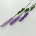 Handcrafted crochet lavender bouquet artificial flowers knitted woolen flower gift decor - Solid Green & Light Purple