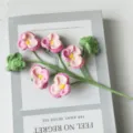 Handcrafted crochet pansy flower bouquet knit yarn artificial floral home decor pink. - Pink