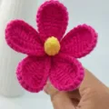 Handcrafted crochet pink flower bouquet gift knitted artificial flower decoration piece - Rose Red