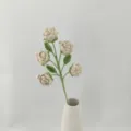Handcrafted crochet rose bouquet in a white vase, stunning artificial flower gift for home decor. - Side A / Brown