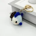 Handmade crochet cute blue fish keychain, knitted wool bag pendant and key ring accessory. - Light Water Blue Little Fish Pendant