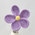 Handmade crochet purple flower knitted wool bouquet finished gift home decor accessory - Light Purple
