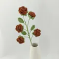 Handmade crochet brown rose bouquet variant, elegant knitted artificial flower gift for decor. - Version E / Brown