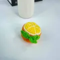 Handgemachte Häkel-Orangen-Frucht Schlüsselanhänger Plüschtier süße Taschenanhänger Deko - Stück / Zitrone