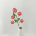 Handmade crochet pink multi-head rose bouquet finished knitted flower home decor gift - Version F / Pink