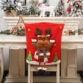 Christmas 3D Cartoon Reindeer Chair Cover Cute Long Legs Dining Room Holiday Party Decor - 3D Long-Legged Reindeer