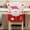 Christmas knitted chair cover with Santa Claus design, perfect for holiday home and party decor. - Knitted Santa Claus