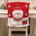 Christmas snowman chair cover red knitted dining chair slipcover holiday party decor. - Knitted Snowman Pouch