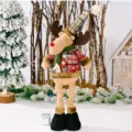 Christmas telescopic reindeer doll vintage plush toy desktop ornament holiday window decor - Reindeer