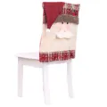 Christmas Santa Claus chair cover festive dining room home decor holiday party seat slipcover - Plaid Snowflake Santa