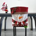 Christmas snowman chair cover for holiday home decor, soft fabric festive backrest slipcover. - Cartoon Snowman