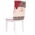 Christmas snowman chair cover festive holiday home dining room seat slipcover decoration. - Plaid Snowflake Snowman