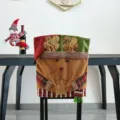Χριστουγεννιάτικο κάλυμμα καρέκλας τάρανδος εορταστική διακόσμηση κόκκινο πράσινο - Κινούμενα Σχέδια Ελάφι