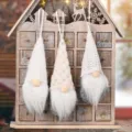 Christmas knitted gnome hanging ornament set, cute faceless doll holiday tree decoration. - Knitted Small Pendant White Set (Pack of 3)