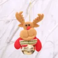 Pendentif peluche renne de Noël avec cloche décoration suspendue pour arbre de fêtes - Renne Or