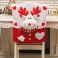 Christmas Reindeer Chair Covers Red White Knitted Dining Room Holiday Party Decor - Knitted Reindeer