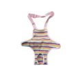 Colorful striped dog physiological pants with pink straps, breathable pet sanitary diaper. - Rainbow Stripes