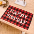 Natale rosso e nero quadri tovaglietta festiva decorazione per tavolo da pranzo. - Stile B Happy Holiday