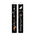 Juego de pancartas para puerta de Halloween, pareado colgante negro con texto de brujas para fiesta. - Dísticos del Festival de la Primavera 2115