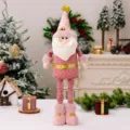 Rosa Weihnachts Weihnachtsmann Plueschpuppe einziehbar Urlaub Desktop Ornament festliche Dekoration. - Rosa Teleskop Weihnachtsmann