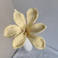 Handmade crochet yellow flower wool knitted home decor tabletop ornament variant item - Light Yellow