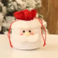Weihnachten Nikolaus Kordelzug Süßigkeiten Geschenkbeutel Plüsch Stoff Party Deko. - Weihnachts-Apfelbeutel Typ A (Weihnachtsmann)