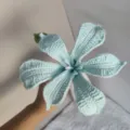 Handmade crochet light blue flower yarn knitted bouquet home decor photography prop gift - Crystal Blue