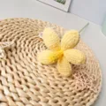 Handcrafted crochet yellow plumeria flower bouquet ornament home decor cute knitted botanical - Light Yellow Finished Product