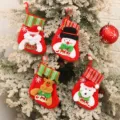 Calcetines de Navidad juego de 4 bonitos diseños de dibujos animados bolsas de regalo - Calcetines con letras (uno al azar)