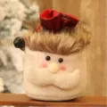 Schöner Plüsch Weihnachtsmann Süßigkeiten Geschenktasche mit Pelzbesatz für Festdeko. - Apfeltasche Stil B (Weihnachtsmann)