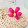 Handcrafted crochet yarn flower bouquet knitted pink flower home decor art piece - Rose Red Finished Product