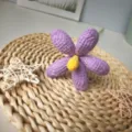 Handmade crochet purple flower artificial plant decor cozy home room aesthetic ornament - Light Purple Finished