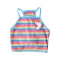 Buntes gestreiftes Haustier-Tanktop für Hunde und Katzen, süße Welpenweste mit Plüsch. - S / Gestreiftes Camisole-Top