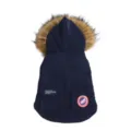Hund winterjacke warme parka mit kunstfell kapuze dunkelblau haustier winterkleidung SKU - 3XL / Dunkelblau