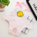 Süße rosa gestreifte Hunde physiologische Hose mit Küken Stickerei für Haustiere Alltag. - M / Rosa Küken-Stil